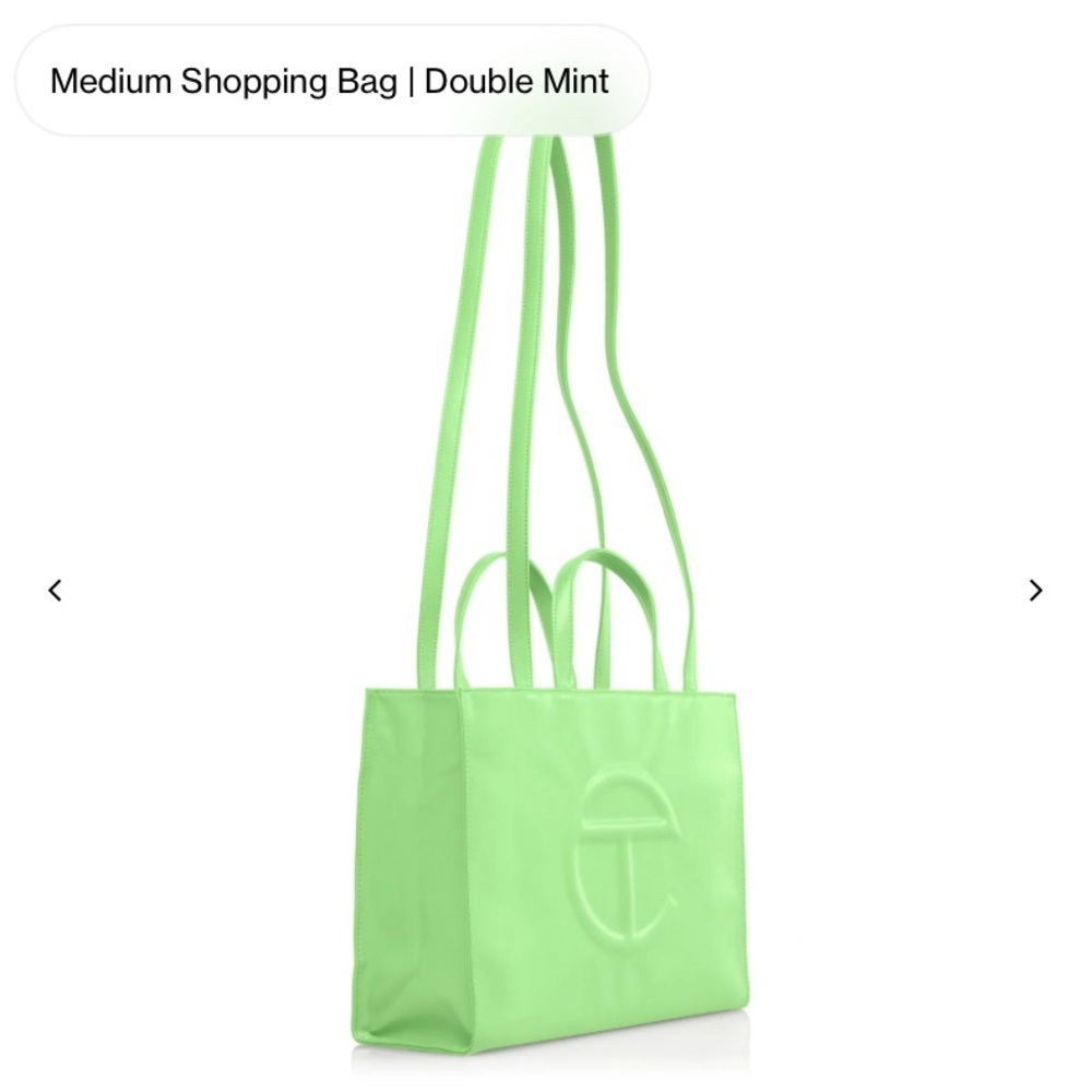 NEW Telfar Neon Green Shopping TOTE MEDIUM dust bag ALL NEW green pink & Blue - Picture 9 of 9